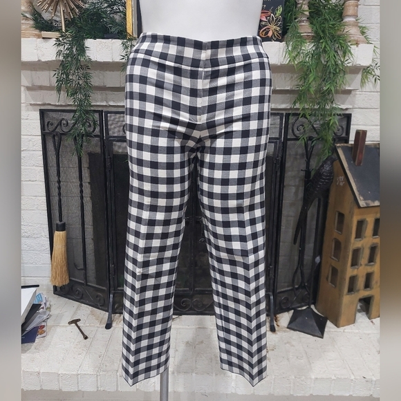 Ann Taylor Pants - Ann Taylor Devin Fit Cropped Pants Black White Plaid Gingham Womens Sz 8 Classic